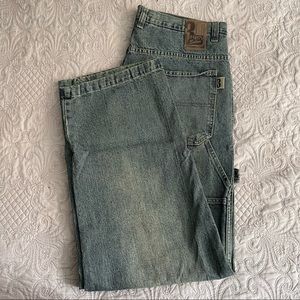 Millennium Wide Leg Skater Cargo Denim Jeans by Thirty Below Denim. Size 38